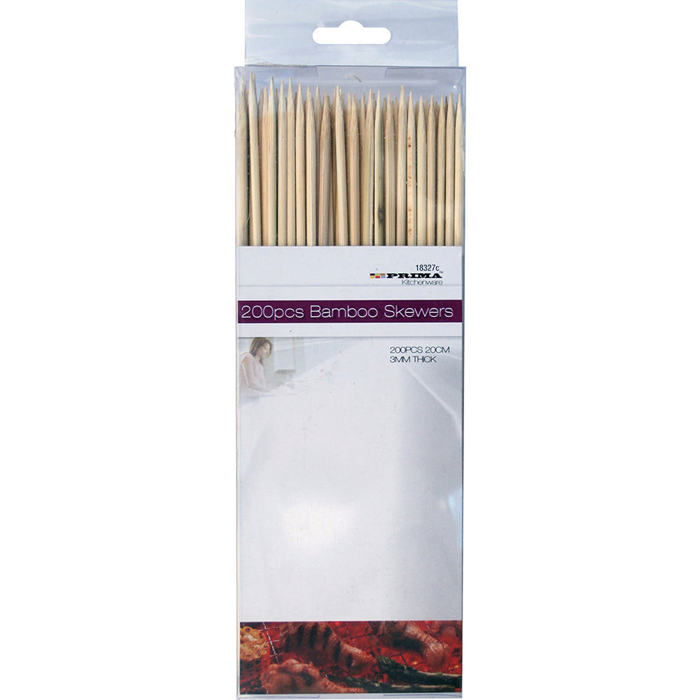 20cm Bamboo Skewers - Pack 200pc